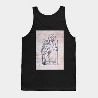 Hand drawn illustration of the Sacred Family Tank Top